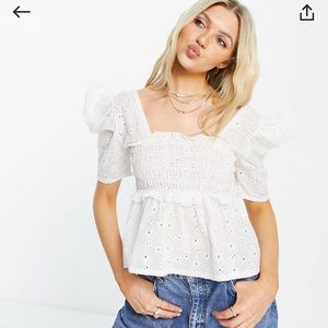 QED London top in white. Size XSmall.